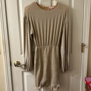 Pink Lilly Champagne Long Sleeve Dress